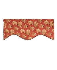 Rlf Home 100% Cotton Hawthorn Cornice With Poly/Cotton Ivory lining Rod Pocket Valance 50" x 17" Red