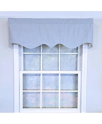 Rlf Home 100% Cotton Gingham Regal With Poly/Cotton Ivory lining Rod Pocket Valance 50" x 17" Blue