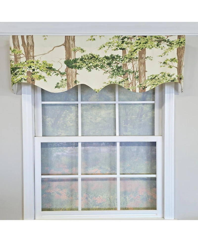 Rlf Home 100% Cotton Canopy Regal Fully lined Windows Rod Pocket Valance 50" x 17" Ivory