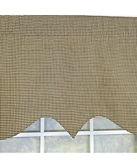 Rlf Home 100% Cotton Pin Check Regal Fully lined Windows Rod Pocket Valance 50" x 17" Black