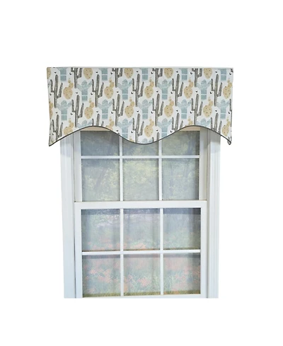 Rlf Home 100% Cotton Arizona Cornice Fully lined Windows Rod Pocket Valance 50" x 17" Natural
