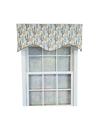 Rlf Home 100% Cotton Arizona Cornice Fully lined Windows Rod Pocket Valance 50" x 17" Natural