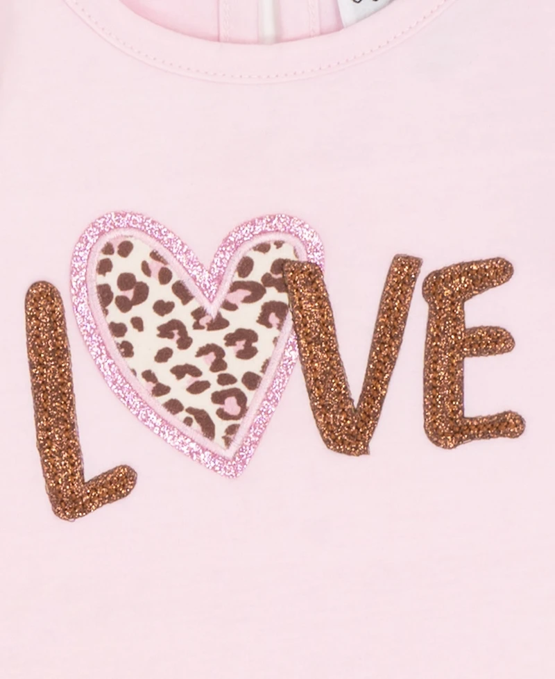 Rare Editions Baby Girls 3-Piece Pink Puffer Vest, Top and Leggings Set