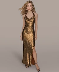 Donna Karan New York Women's Sleeveless Halter Dress