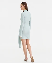 Bar Iii Women's Tie-Front Shine Minidress, Macy's Exclusive