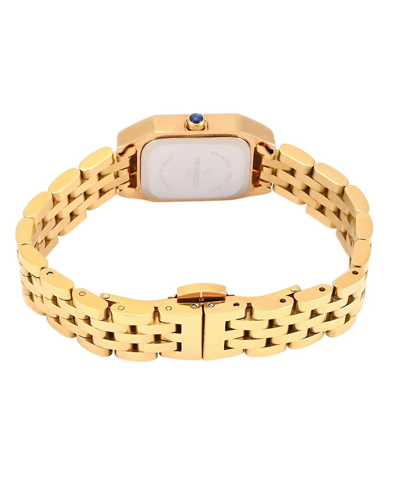 Peugeot Womens 20x22mm Gold-Tone Panther Link Bracelet Watch