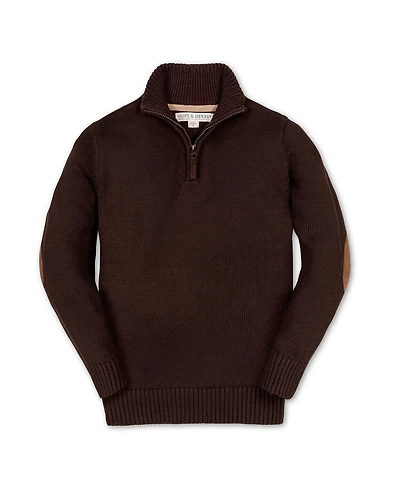 Hope & Henry Boys Organic Half Zip Pullover Sweater with Elbow Patches