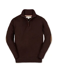 Hope & Henry Boys Organic Half Zip Pullover Sweater with Elbow Patches