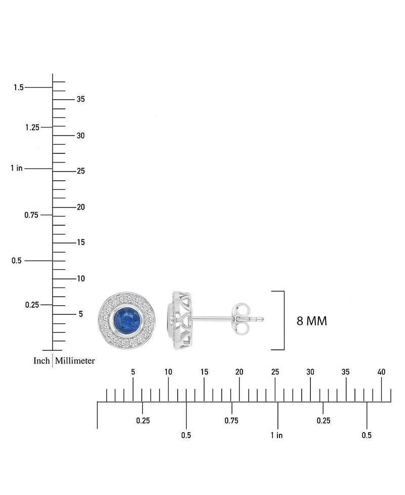 Macy's Sapphire & Diamond Circle Stud Earrings