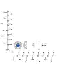 Macy's Sapphire & Diamond Circle Stud Earrings