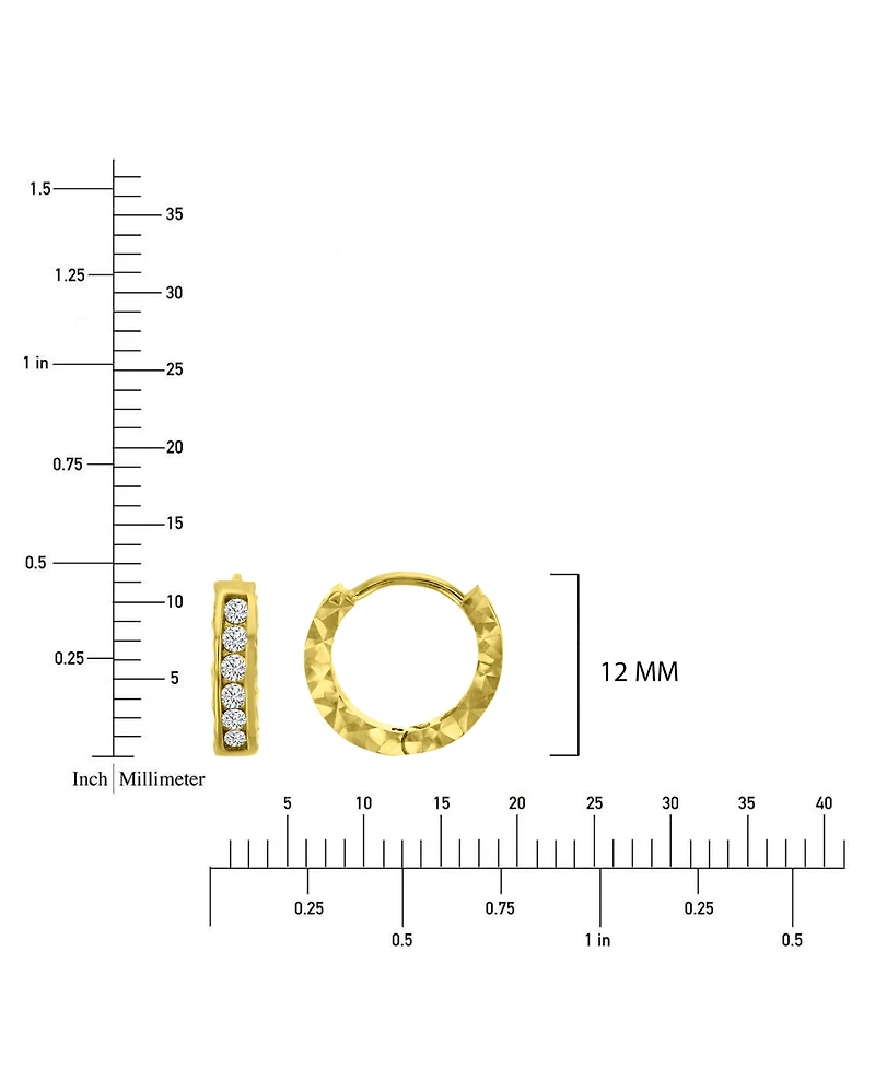 Macy's Cubic Zirconia Snap Bar Huggie Hoop Earrings