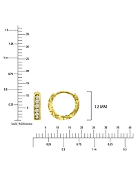 Macy's Cubic Zirconia Snap Bar Huggie Hoop Earrings