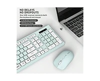 Wireless Keyboard And Mouse Combo - Full - Sized Wireless Keyboard And Adjustable Dpi Mouse, 2.4GHz Receiver for Pc, Desktop, Laptop