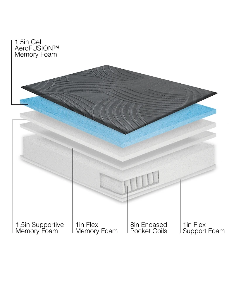 Snooze Hybrid 13" Gel Memory Foam Mattress, Queen