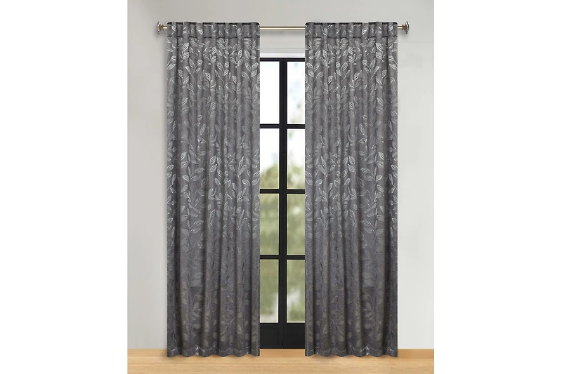 Superior Leaves Modern Bohemian Back Tab Blackout Curtain Set