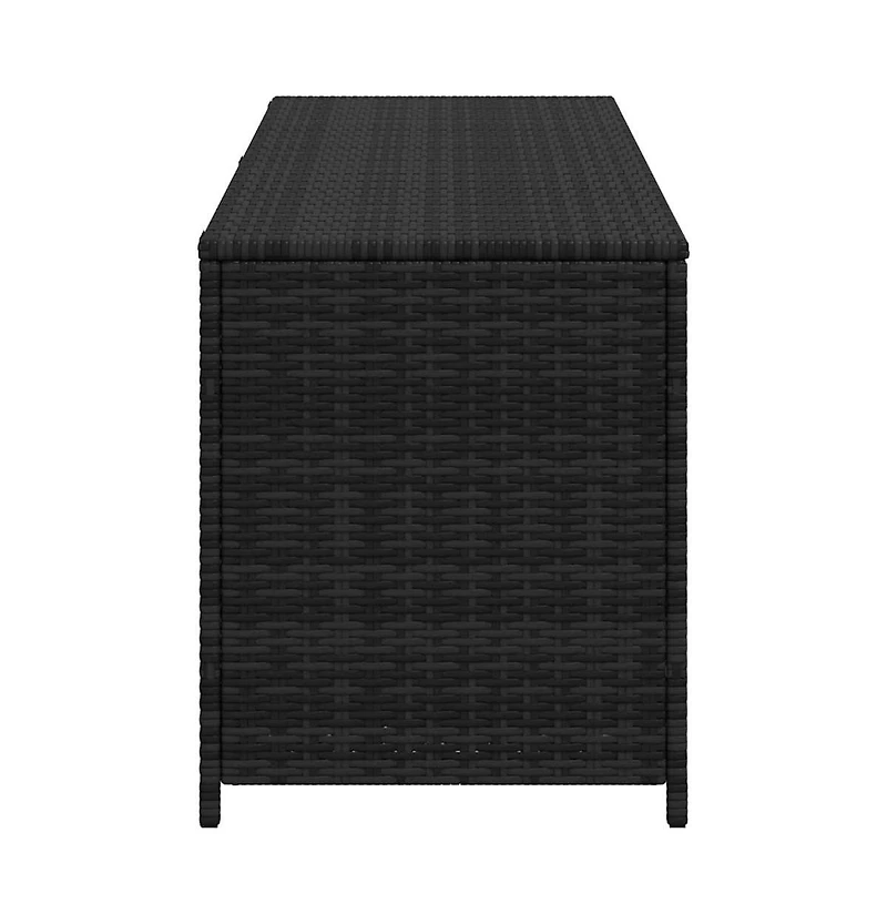 vidaXL Patio Storage Box Black 59"x19.7"x23.6" Poly Rattan