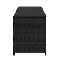 vidaXL Patio Storage Box Black 59"x19.7"x23.6" Poly Rattan