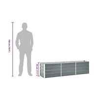 Garden Raised Bed Galvanized Steel 94.5"x15.7"x17.7" Gray