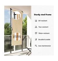 Outdoor Roller Blind Orange and White 47.2"x106.3" Fabric&Steel