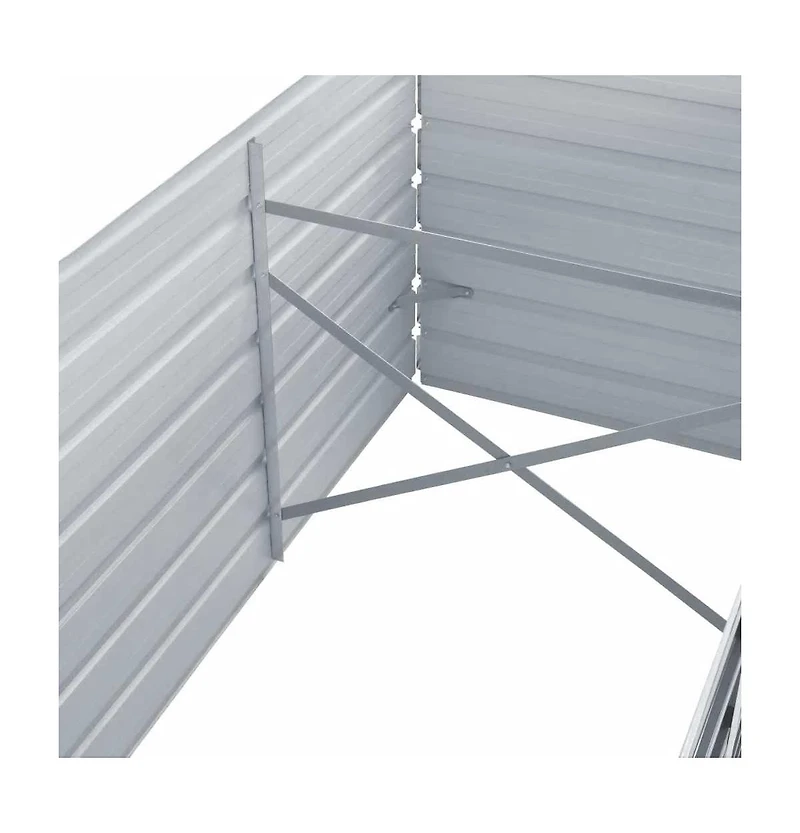 Garden Raised Bed Galvanized Steel 94.5"x31.5"x31.3" Gray