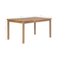vidaXL Patio Table 59.1"x35.4"x30.3" Solid Teak Wood