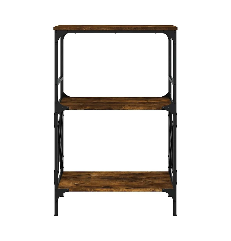 Bookcase 3-Tier Smoked Oak 23.2"x13.8"x35.6" Engineered Wood