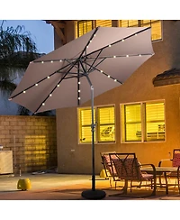 Costway 10ft Patio Solar Umbrella Led Market Steel Tilt W