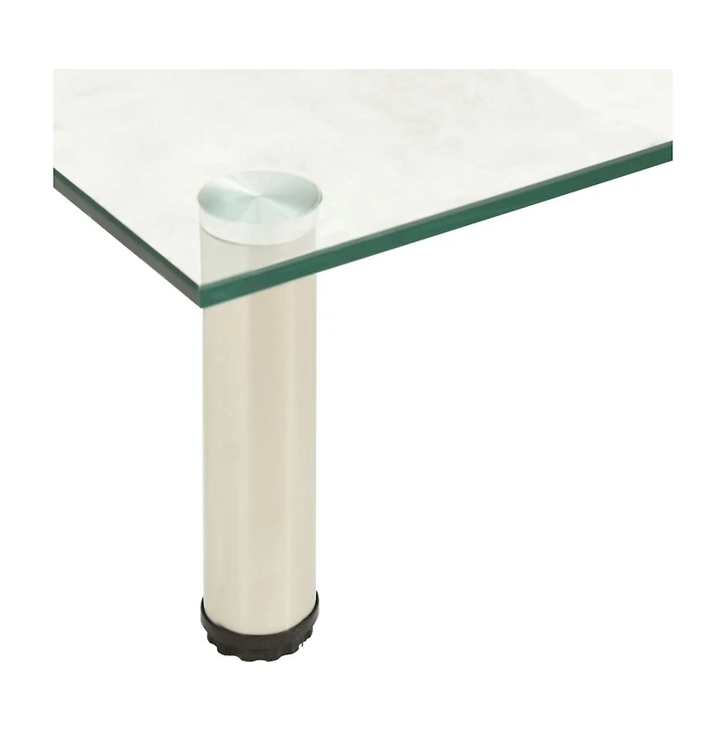 vidaXL Tv Stand Transparent 31.5"x13.8"x6.7" Tempered Glass