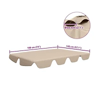 vidaXL Replacement Canopy for Garden Swing Beige 74"/66.1"x57.1"/43.3"