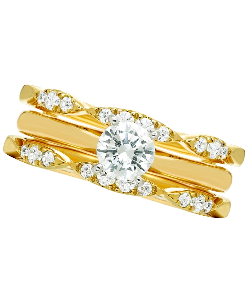 Macy's Diamond Guard Ring (1/4 ct. t.w.) in 14K Yellow Gold