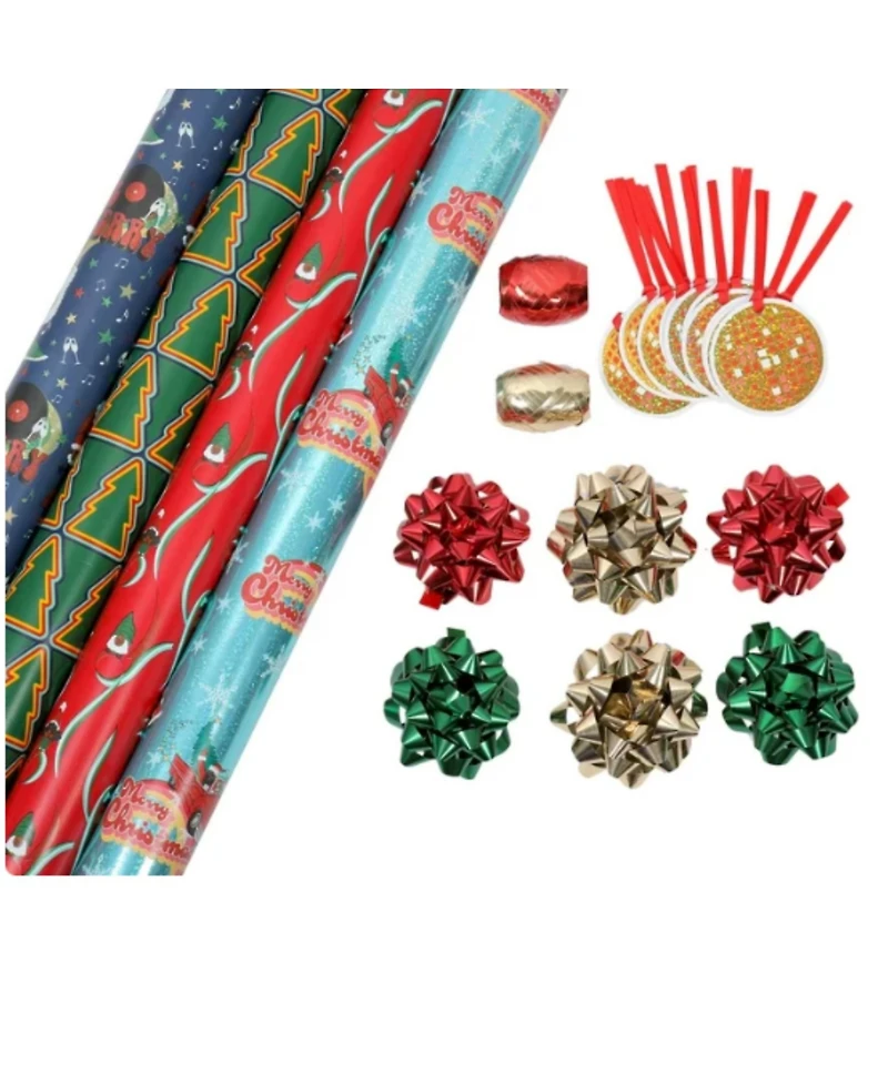 Black Paper Party Soul 4-Pc. Gift Wrap Set