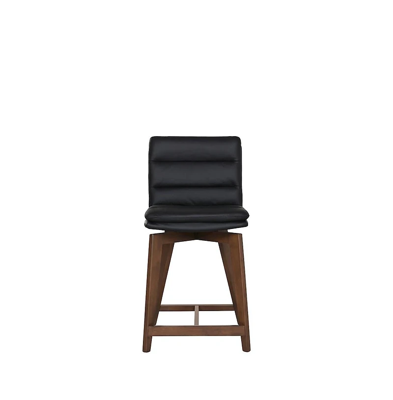 Castor Genuine Leather Bar Chair, Gray