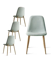 Maison Boucle 5-Piece Oak Finish Modern Round Glass Dining Set