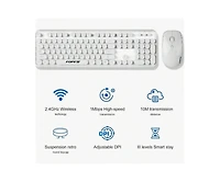 Risokeys 2.4GHz Wireless Keyboard and Mouse Set (White)