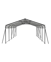 Mondawe Campcraft 13x26.5ft Outdoor Carport, Heavy-Duty Steel Shelter with Protective Film, Waterproof & Uv Resistant
