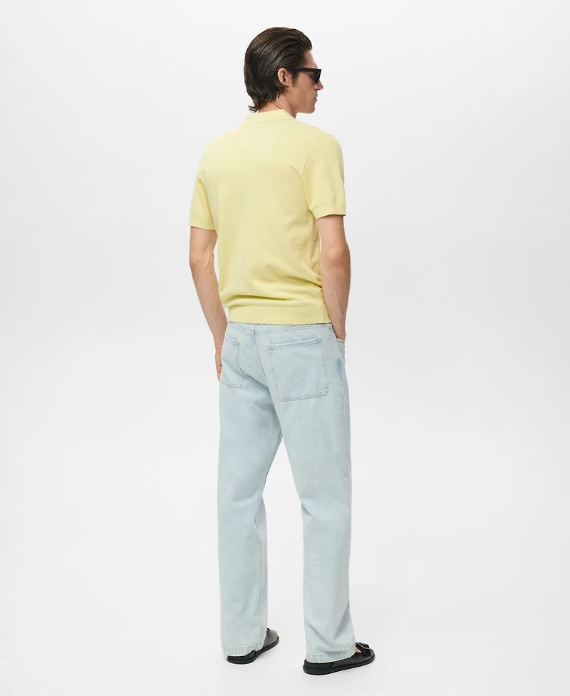 Mango Men's Structured Knitted Slim-Fit Polo Shirt