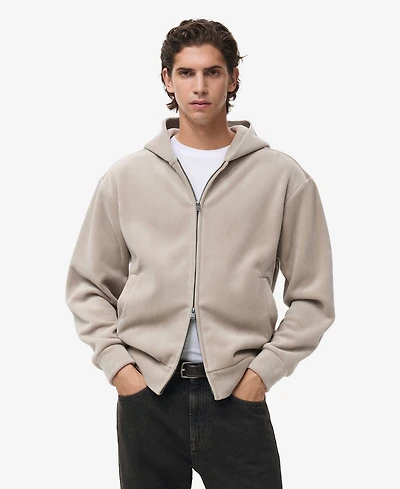 Mango Men's Corduroy Hooded Sweatshirt