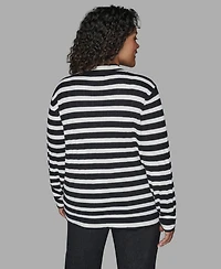 Karl Lagerfeld Paris Plus V-Neck Button Front Cardigan