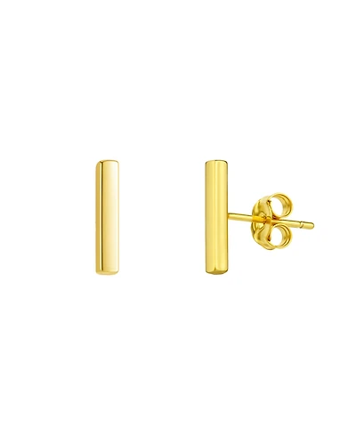 Spero London Bar Stud Plain Earrings Sterling Silver