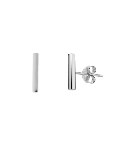 Spero London Bar Stud Plain Earrings Sterling Silver