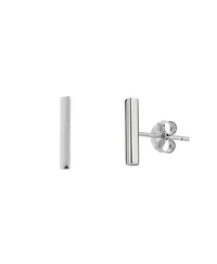 Spero London Bar Stud Plain Earrings Sterling Silver