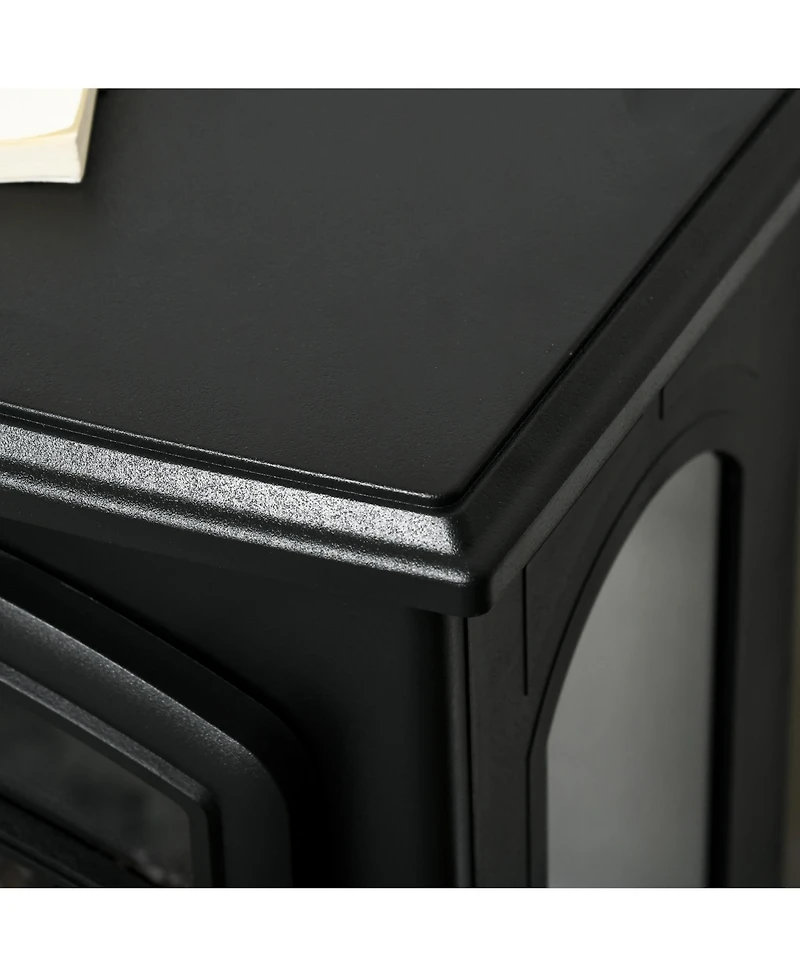 Homcom 22" Electric Fireplace Stove with 3-Sided Realistic Flame