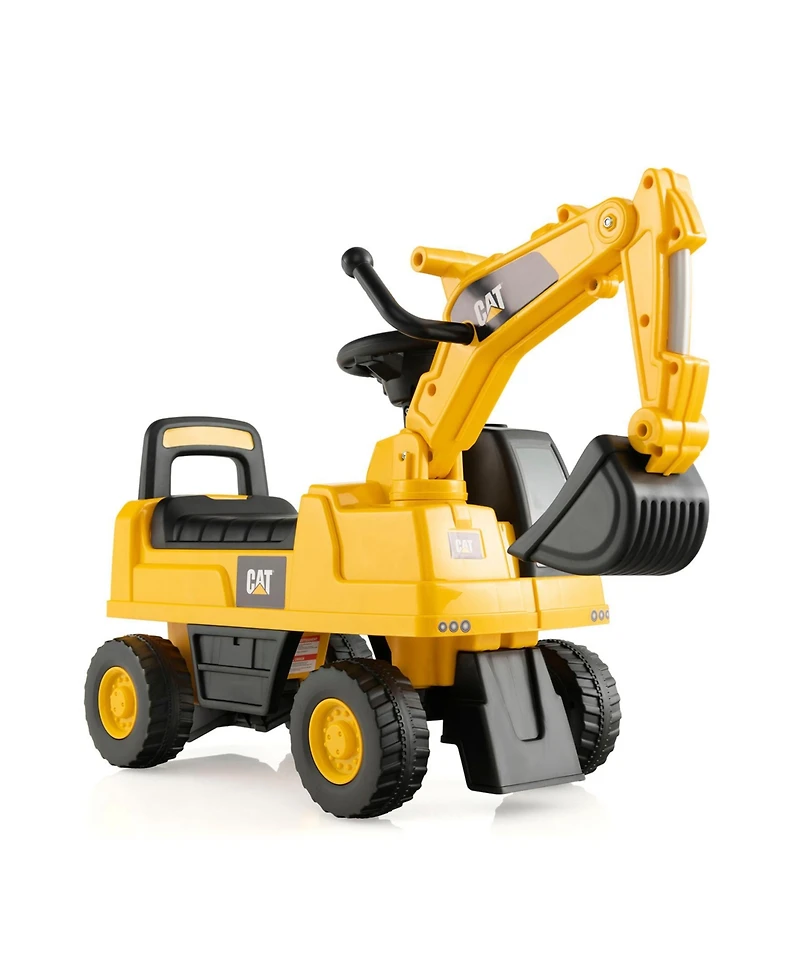 Sugift Licensed Caterpillar Kids Ride-On Digger-Yellow