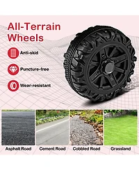 Sugift 12V Kids Ride on Truck Car with Remote Control Threaded Wheels and 3 Speeds