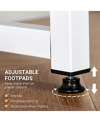 Homcom L-Shaped Computer Desk with 2 Side Shelves and Steel Frame,