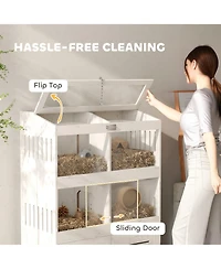 PawHut Large Hamster Cage for Multiple Small Pets with Storage Cabinet