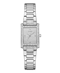 Guess Women's Sivler-Tone Glitz Analog Watch, 23mm
