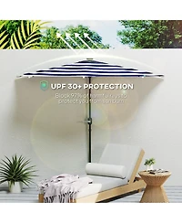 Outsunny Half Patio Umbrella, Upf 30+ Balcony Umbrella,