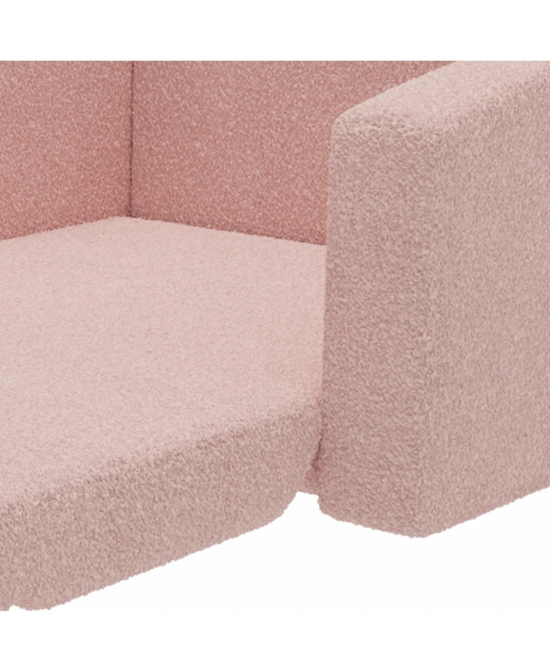Qaba 2in1 Kids Sofa Convertible Kids Chair Lounger w/ Washable Cover,