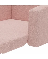 Qaba 2in1 Kids Sofa Convertible Kids Chair Lounger w/ Washable Cover,